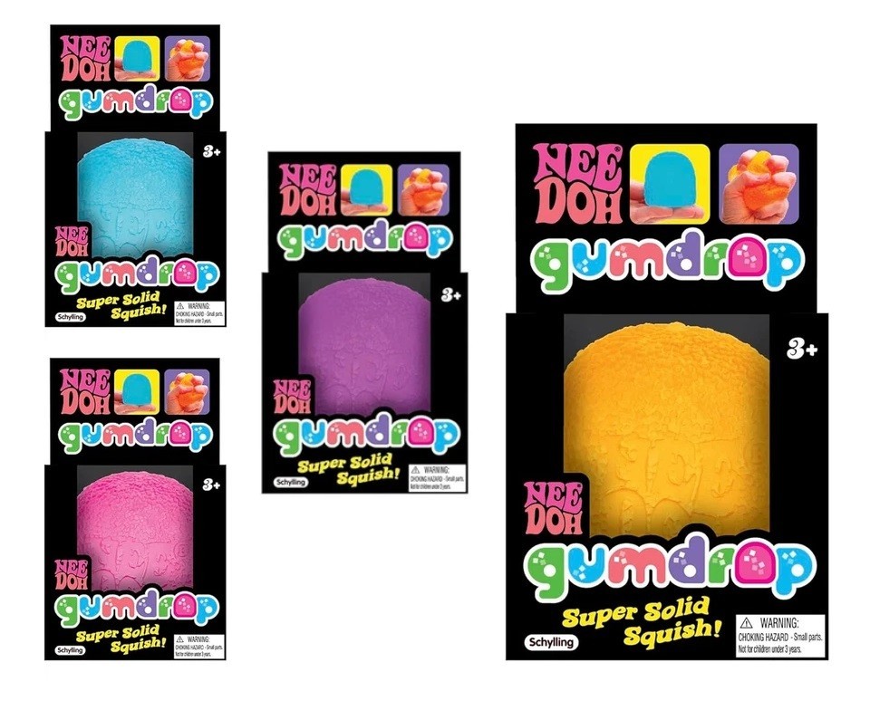 4 PACK Nee Doh Gumdrop Super Solid Squish Needoh Gum Drop - BRAND NEW