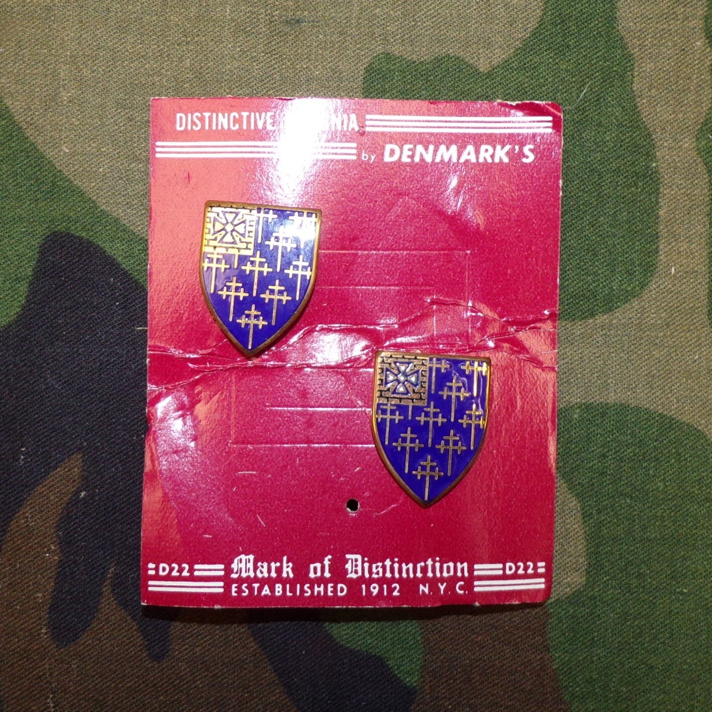 Original USGI US Army 34th Infantry Regiment DUI Unit Crests (Denmarks/card PR)