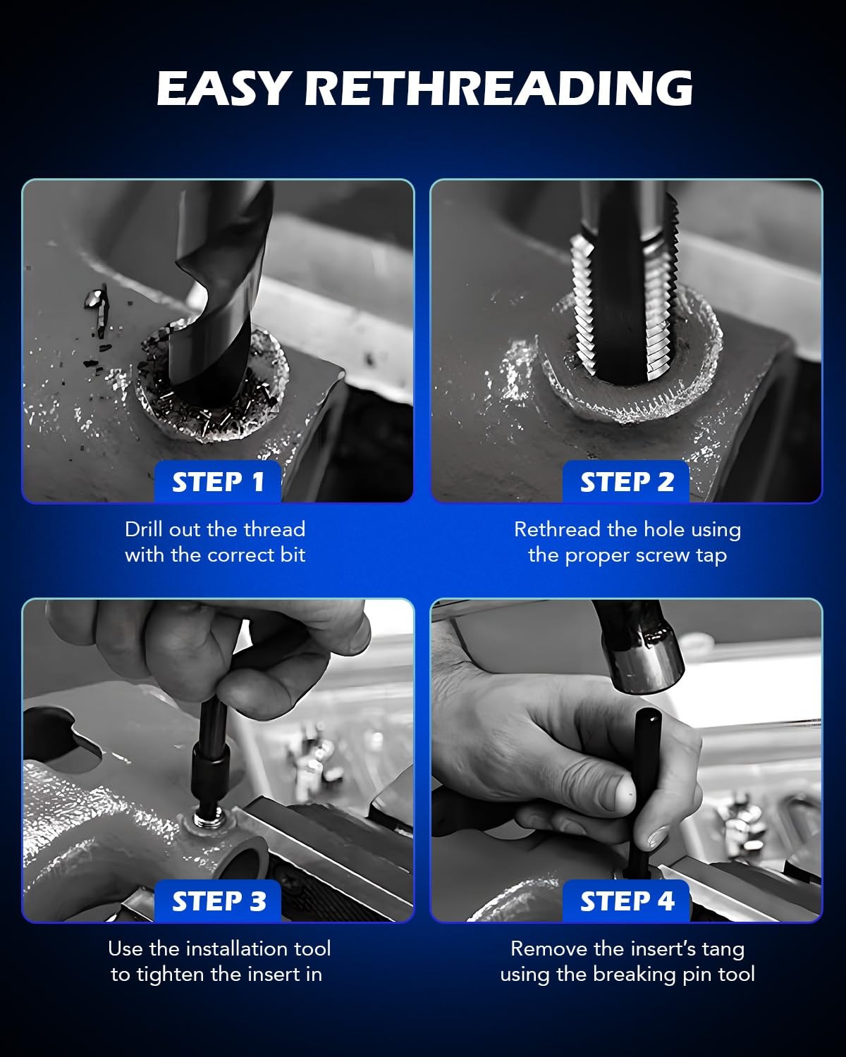 Orion Motor Tech 344pc Thread Repair Kit, SAE and Metric & Set