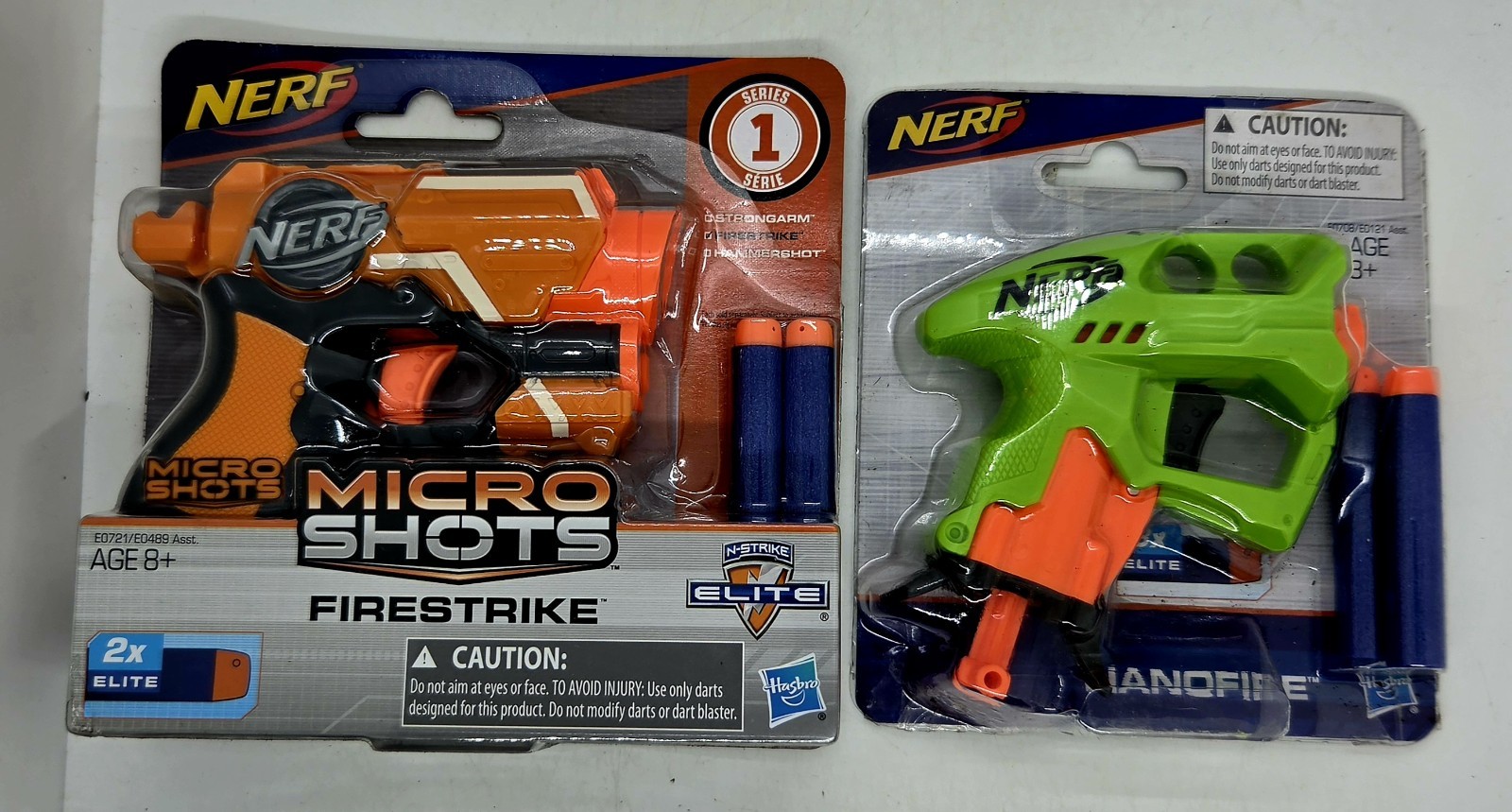 NEW! LOT of 2 Nerf Blaster Micro Shots N-Strike Elite FireStrike & NanoFire! 🔥