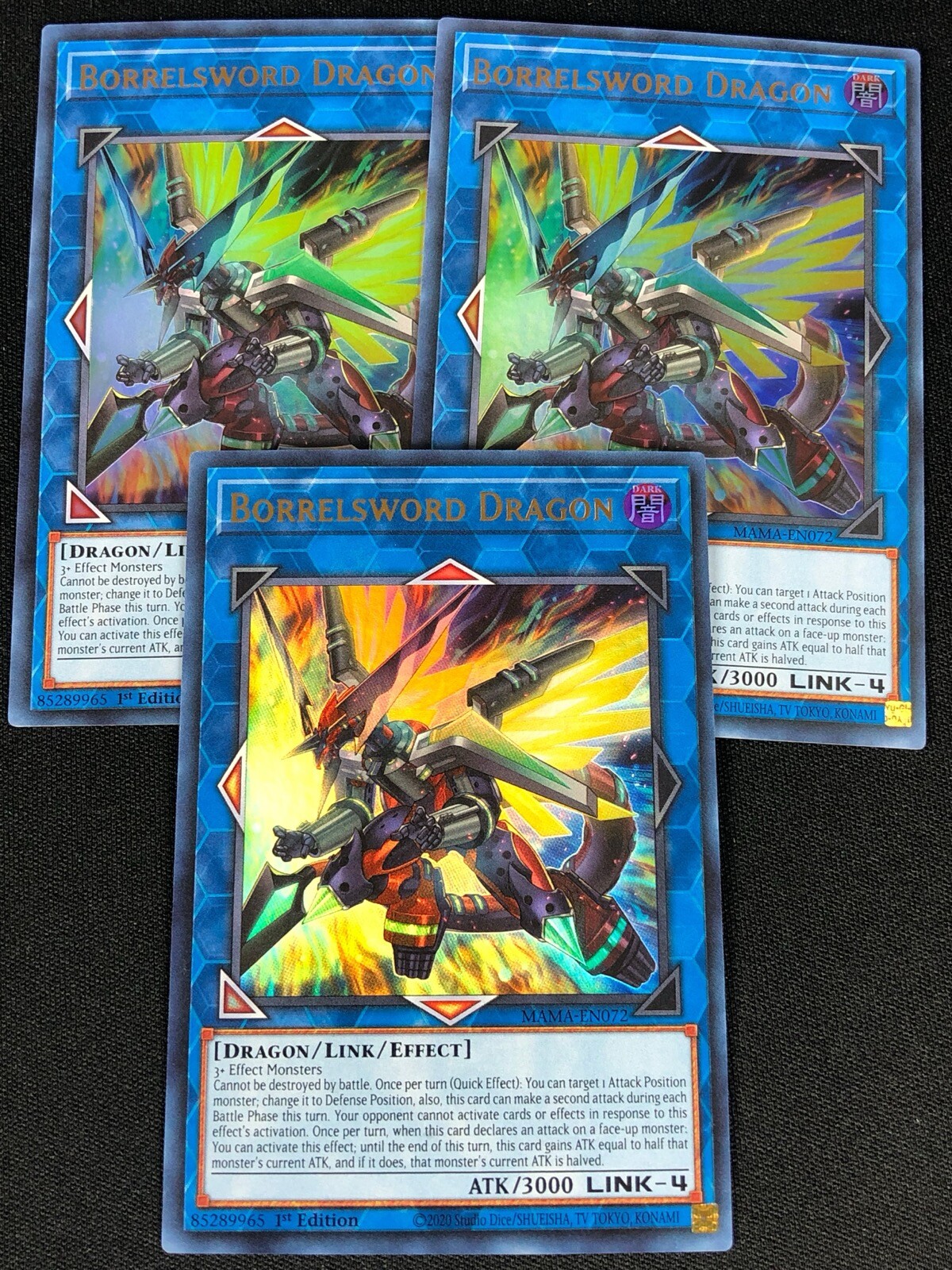 YUGIOH BORRELSWORD DRAGON MAMA-EN072 1ST ULTRA X3 (NM)
