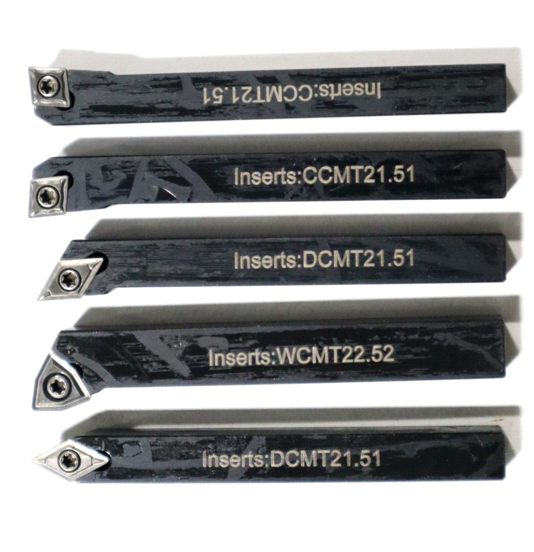 7 PC SET, 5/16" INDEXABLE TURNING TOOLS W/ CARBIDE INSERTS INSTALLED L188