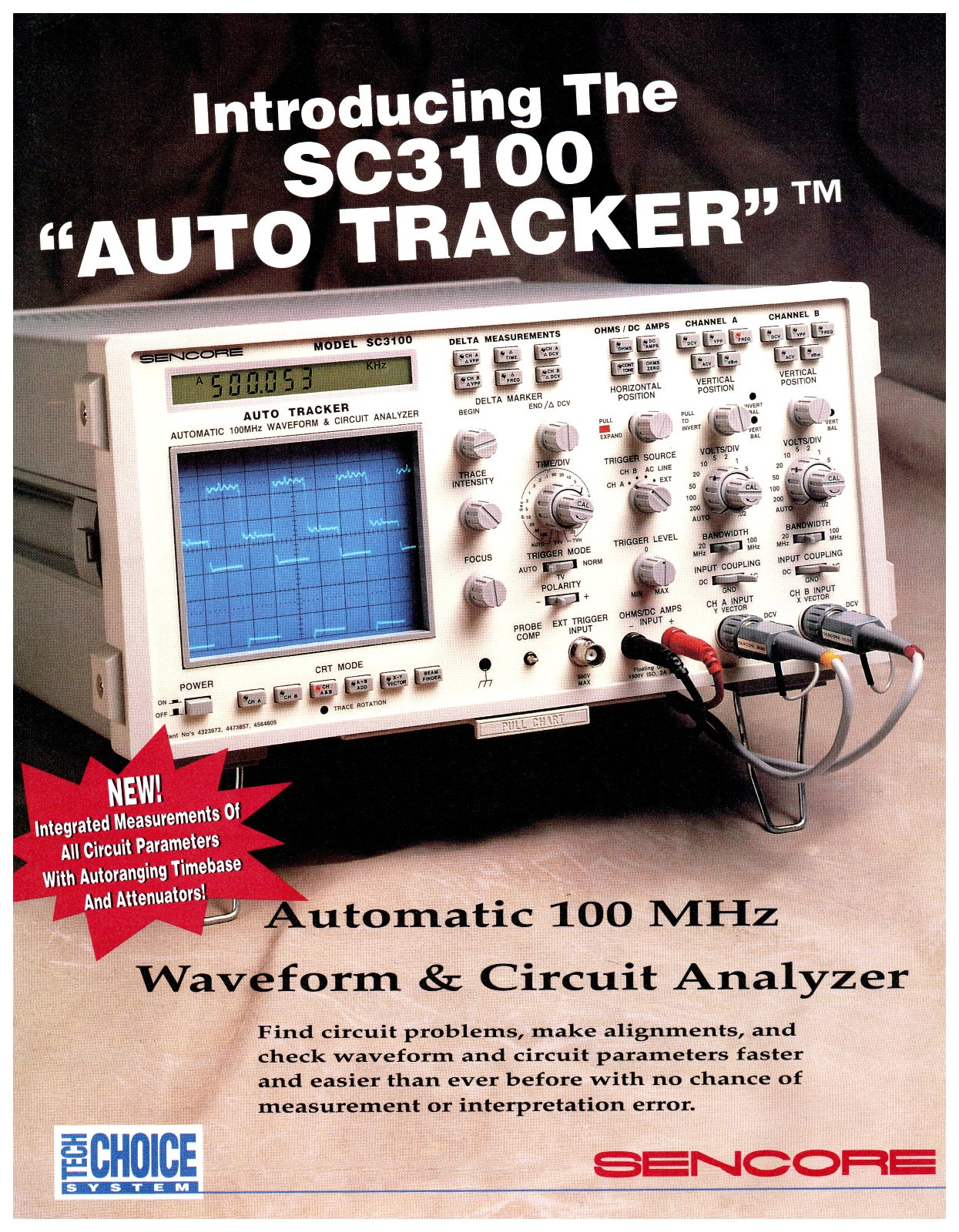 Sencore SC3100 Auto Tracker  Waveform Circuit Analyzer Oscilloscope Brochure