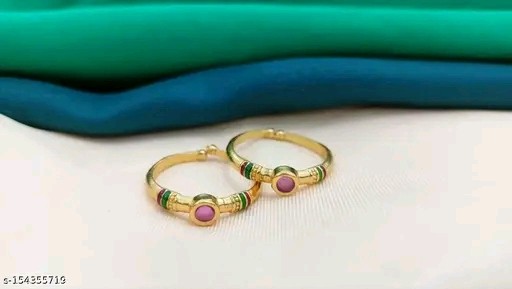 Minimalist Handmade Kundan Bollywood Toe Ring Ethnic Women Wear Jewelry