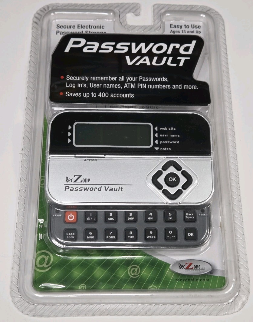 Password Vault 580 Secure Electronic Password Storage RecZone New Sealed
