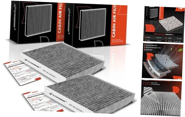 2-PC Cabin Air Filter with Activated Carbon Compatible with Honda CR-V, CRV,