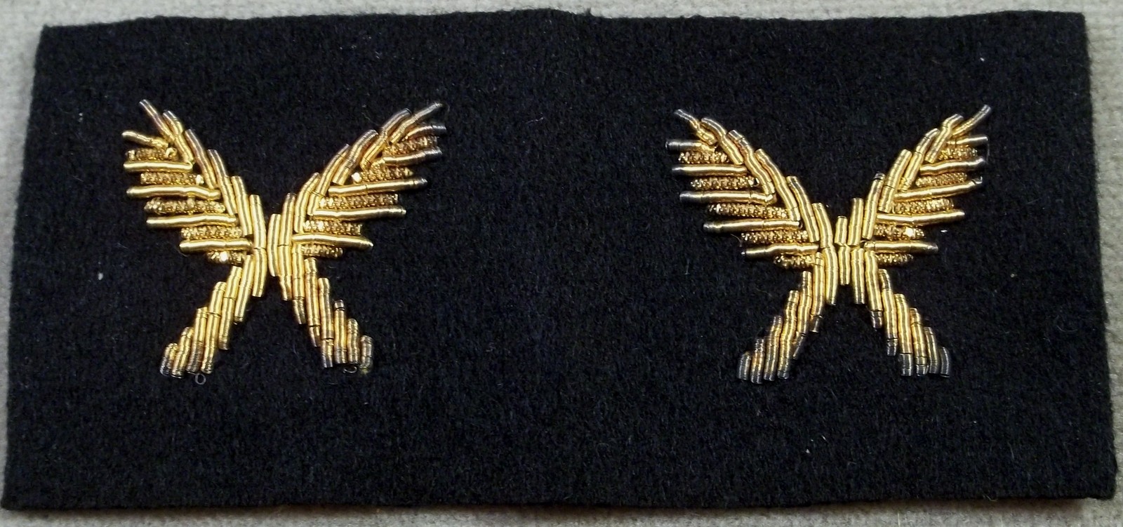 Navy Ship's Writer Vintage Specialty Insignia Gold Bullion On Black Wool Repro.