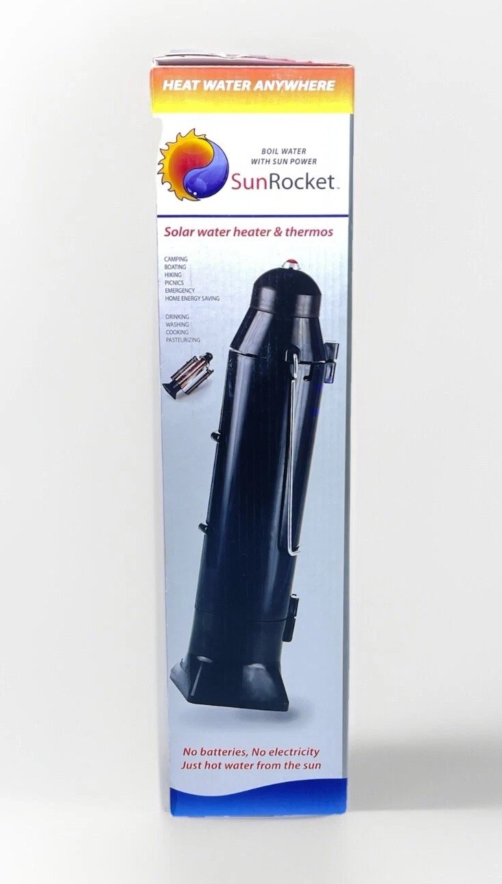 SUNROCKET Solar Water Heater Thermos Portable Outdoor Clean Hot Water Beverage