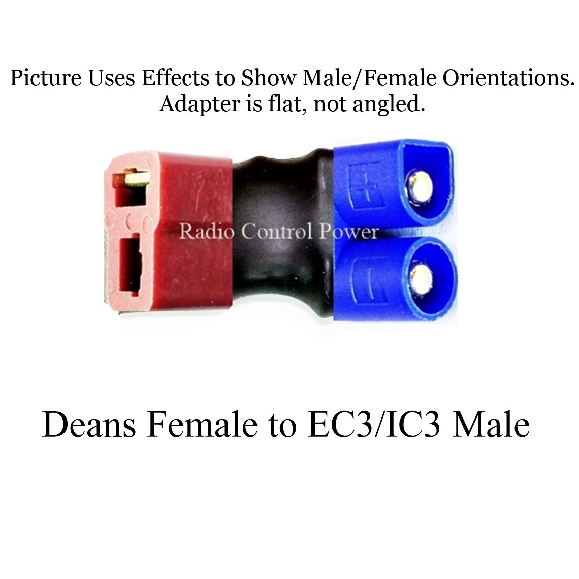 RCP Adapters (1) DEANS FEMALE TO EC3/IC3 MALE BATTERY NO WIRE ADAPTER