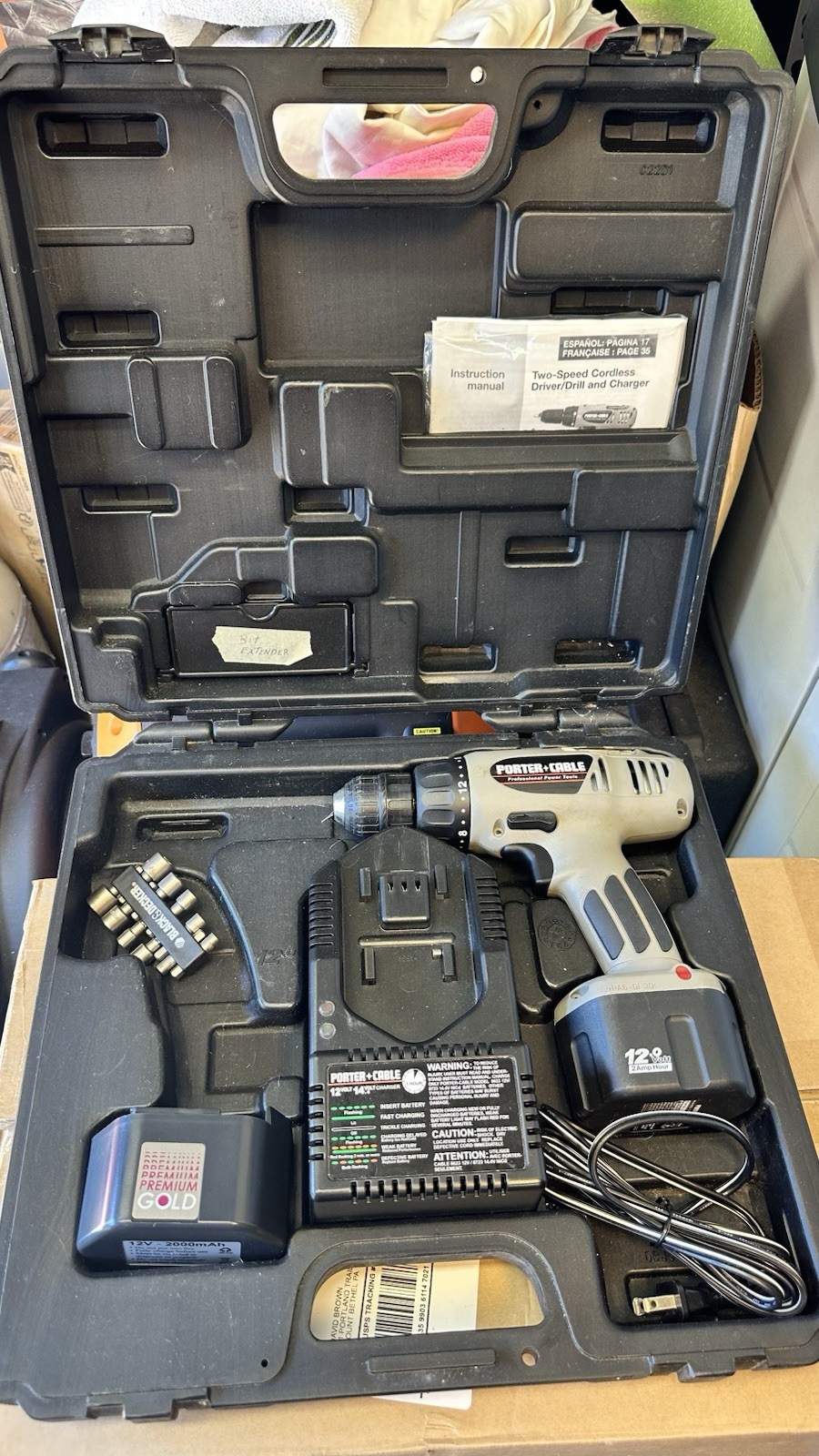 PORTER CABLE 866 12V 3/8" CORDLESS DRILL with 2 batteries and charger
