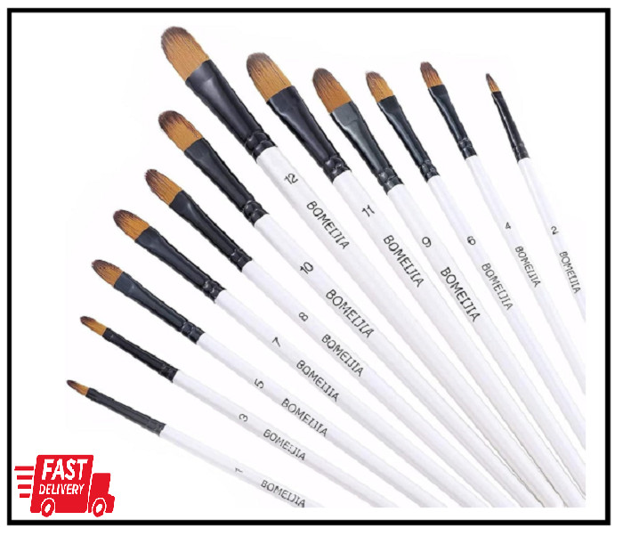 GETHPEN Filbert Paint Brushes Set 12 PCS Artist Brush for Acrylic Oil Watercolo