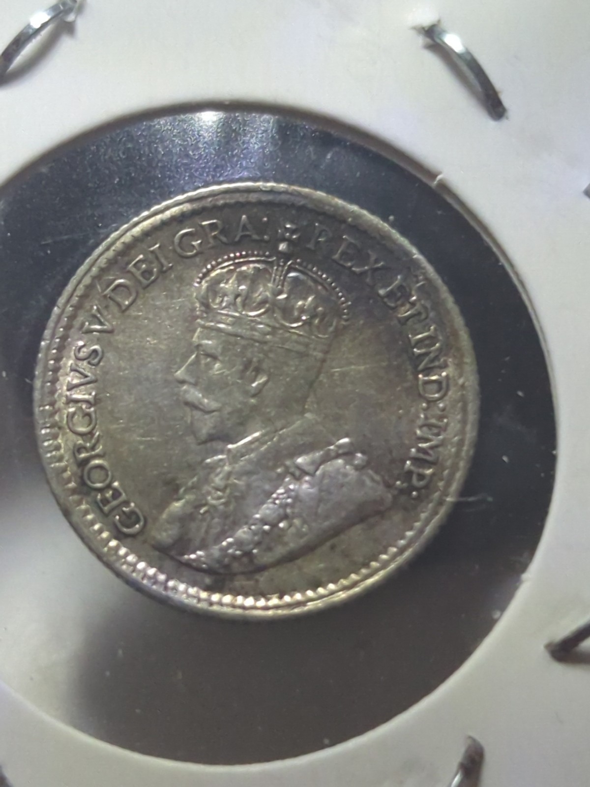 Canada 1920 Silver 5 Cents, Uncirculated+ (Q1130)