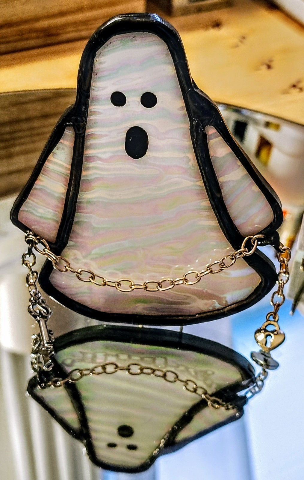 stained glass ghost nightlight decor