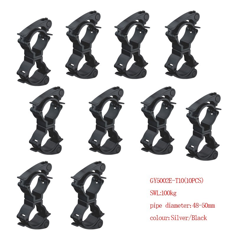 10pcs Swivel Truss Clamps 360 Rotate Mounting Light Hook Fits 50mm Tube SWL100KG