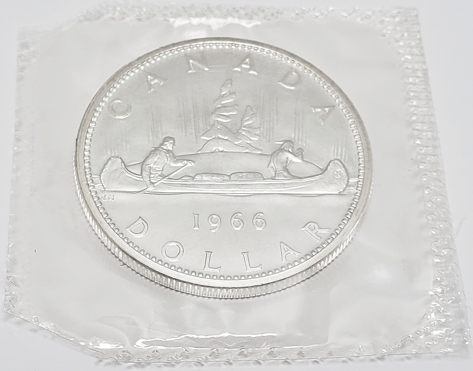 1966 Canadian Dollar   *80% SILVER*   *BU - UNCIRCULATED MINT CELLO*