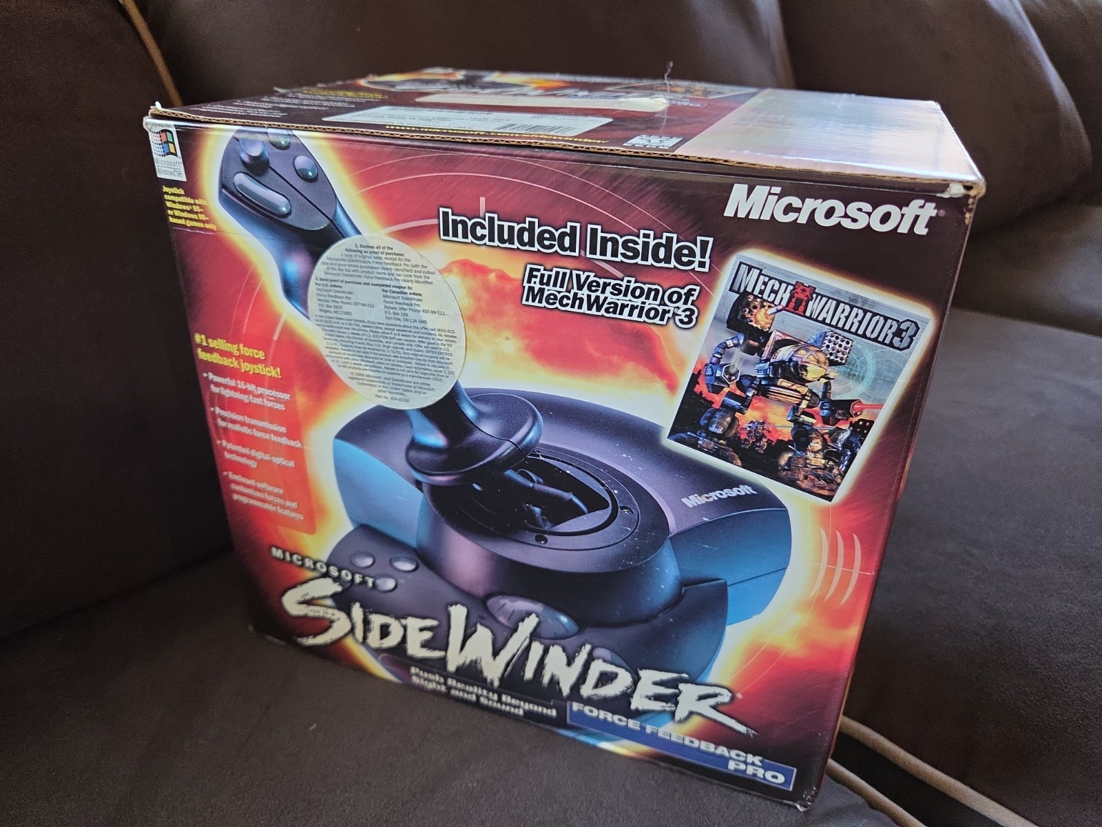 Microsoft SideWinder Force Feedback Pro Joystick w/ Original Box OPEN BOX
