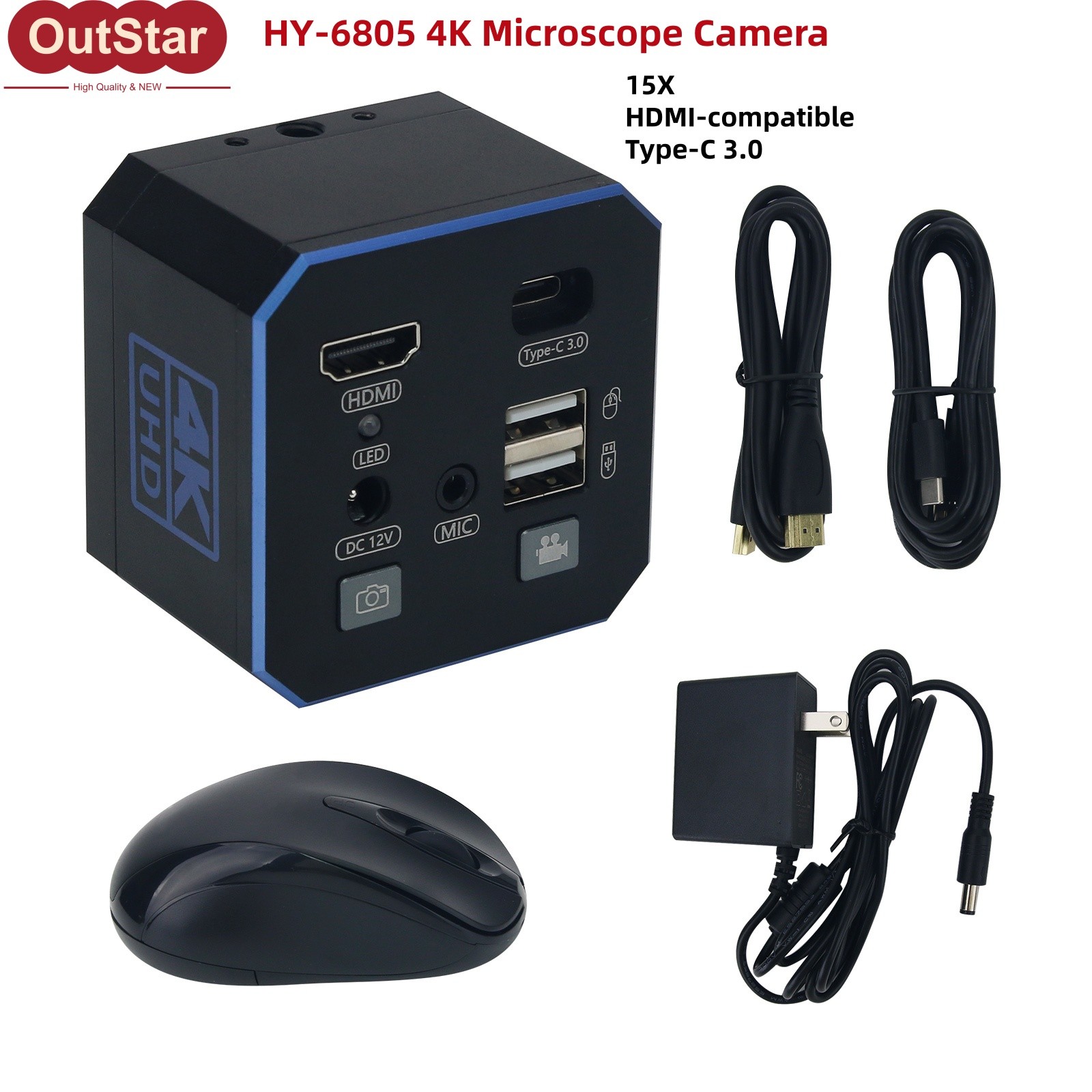 HY-6805 4K Microscope Camera Electronic Eyepiece 1/1.8 IMX678 Sensor HDMI/USB #s