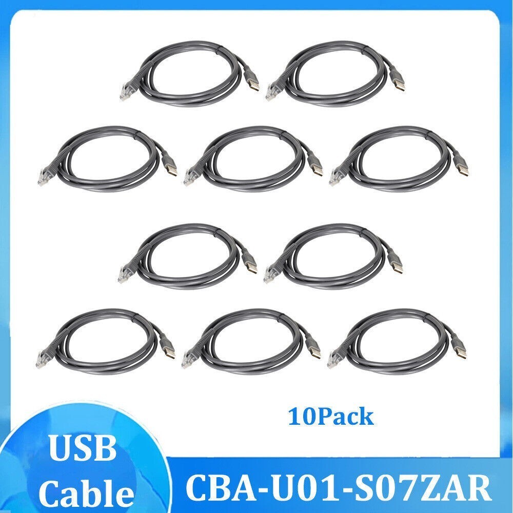 10X USB Cable for Symbol Barcode Scanner LS4208 LS7708 LS9208 CBA-U01-S07ZAR
