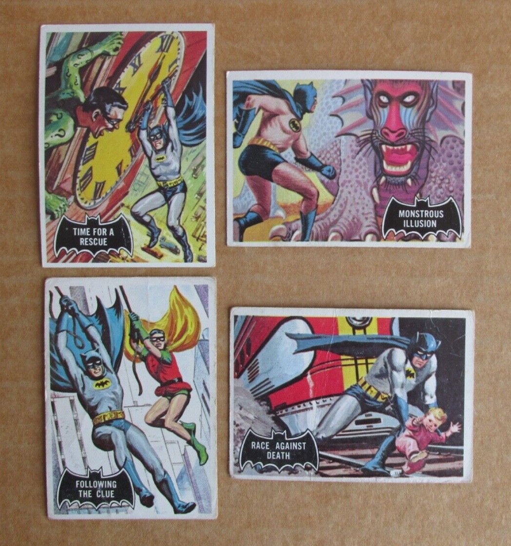 1966 TOPPS BATMAN BLACK BAT CARD SINGLES COMPLETE YOUR SET U-PICK UPDATED 7/22