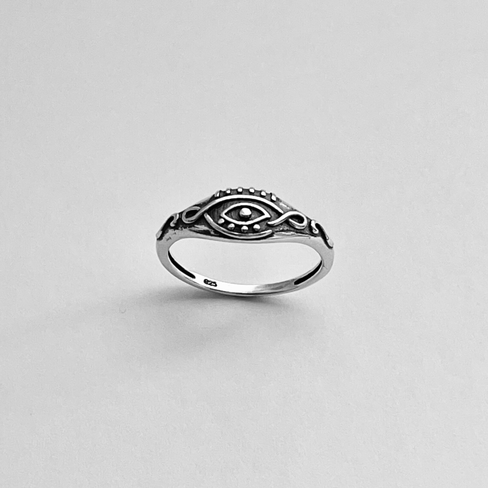 Sterling Silver Celtic Eye Ring, Protector Ring, Silver Ring, Evil Eye Ring