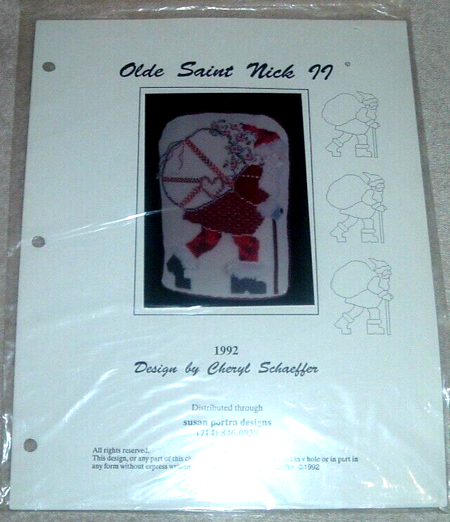 Cheryl Schaeffer Olde Saint Nick Xmas Santa Needlepoint "Pattern Chart ONLY" WA