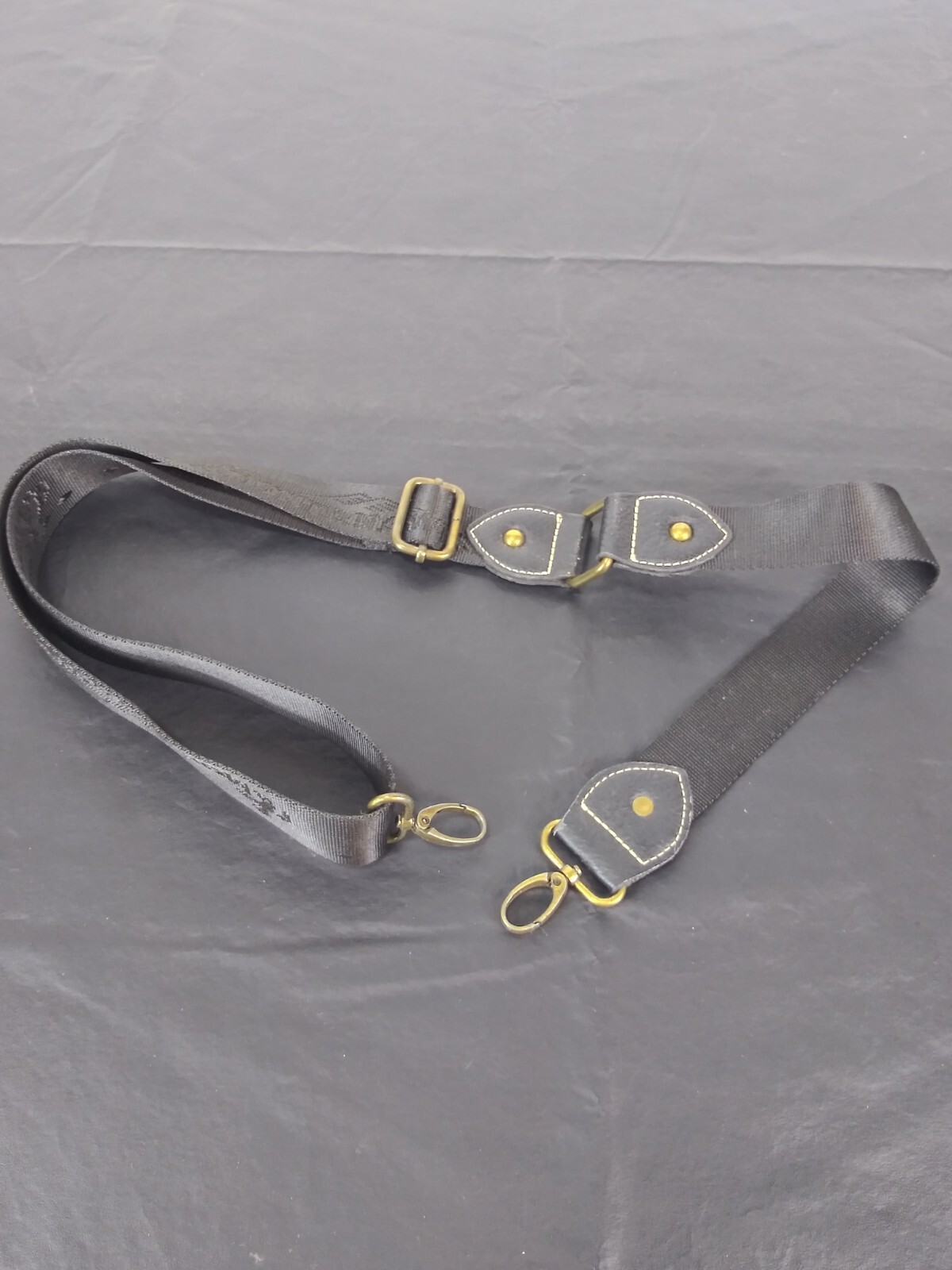 Montana West Black Web Adjustable Bag Strap Replacement STRAP ONLY Embossed Logo