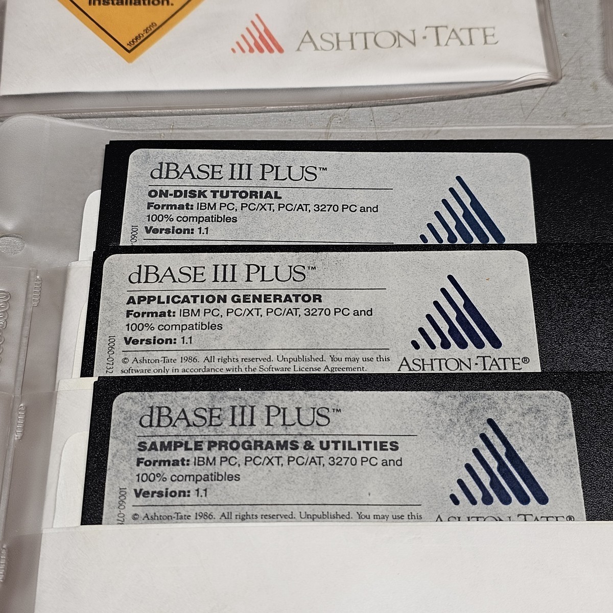 Ashton-Tate dBASE III Plus Software Floppy Disk Lot Vintage PC
