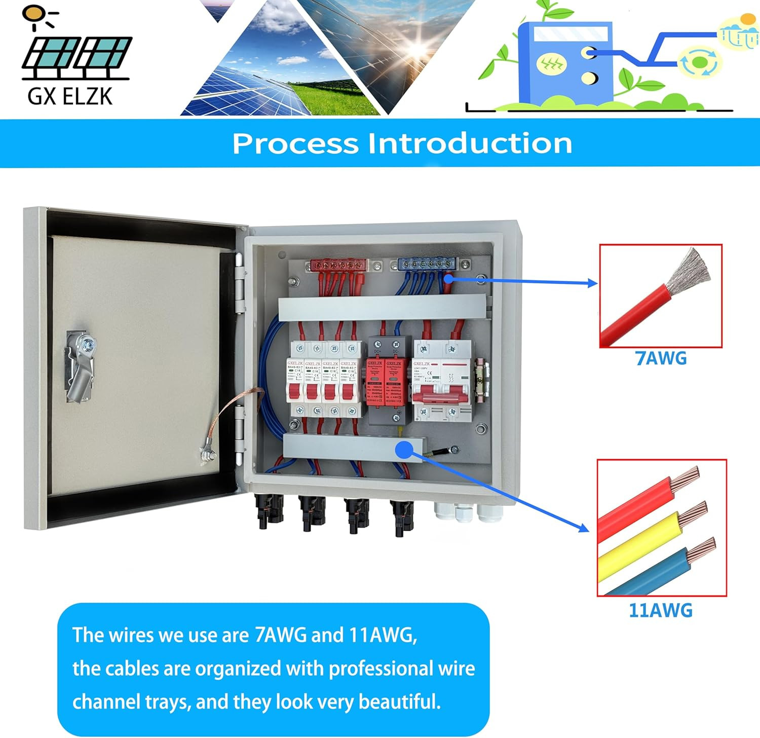 Durable 4-String Solar Combiner Box with 80A Circuit Breakers for Off-Grid Use