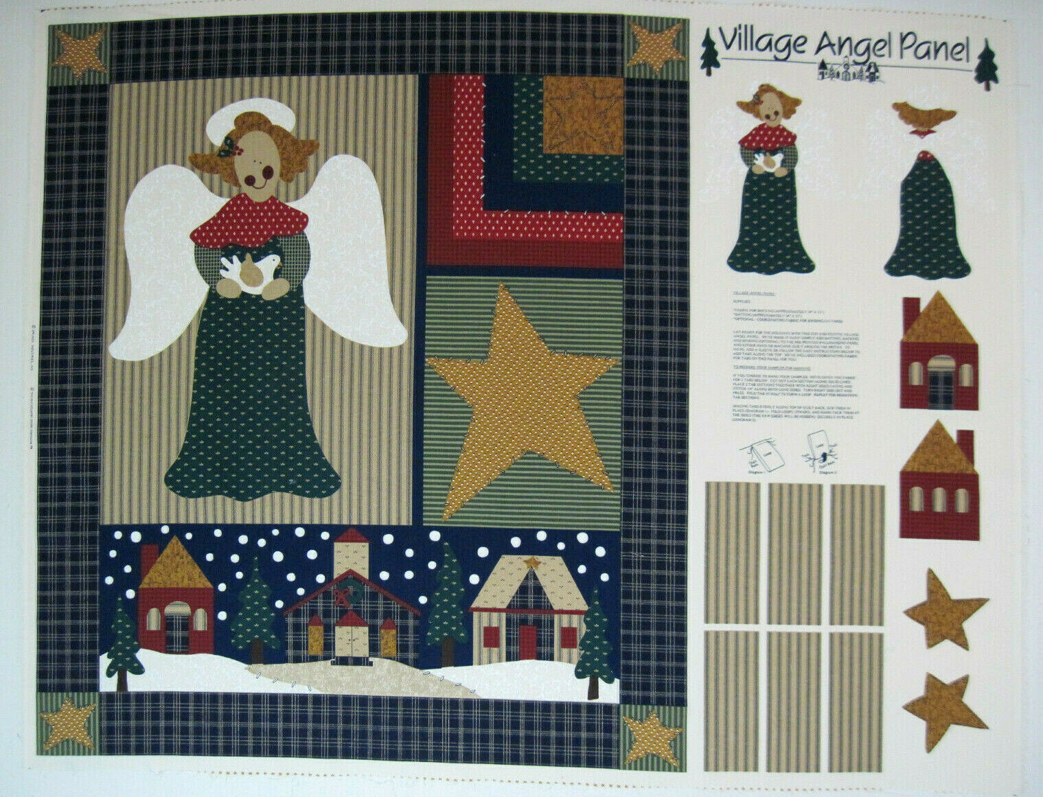 Village Angel Fabric Panel by Spring Industries The Old Country Store 35 X 45 In
