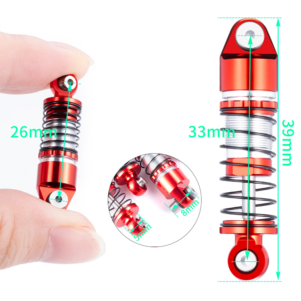 FLYXM Shocks 33mm/38mm/43mm Oil Shock Absorber for AXIAL SCX24 1/24th RC Crawler