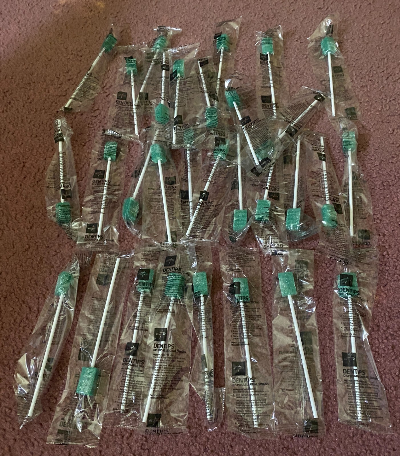 30 Medline Dentips With Dentifrice - DENTIST APPROVED GREEN PROFESSIONAL VERSION