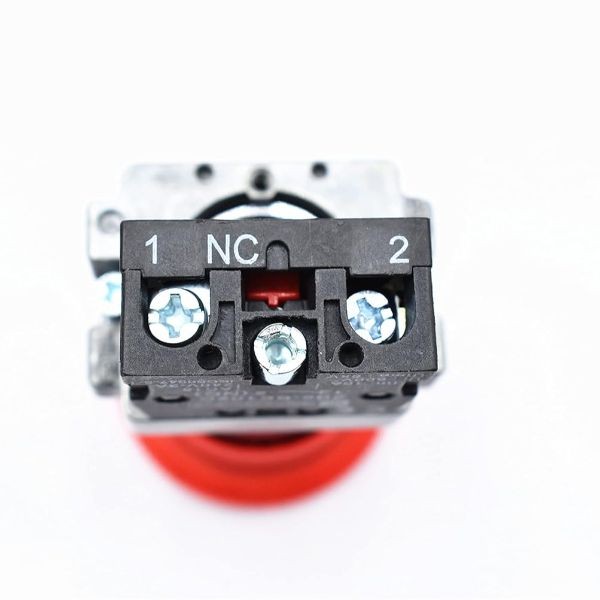NC Red Mushroom Emergency Stop Push Button Switch 22mm 600V 10A ZB2 BE102C 2PCS