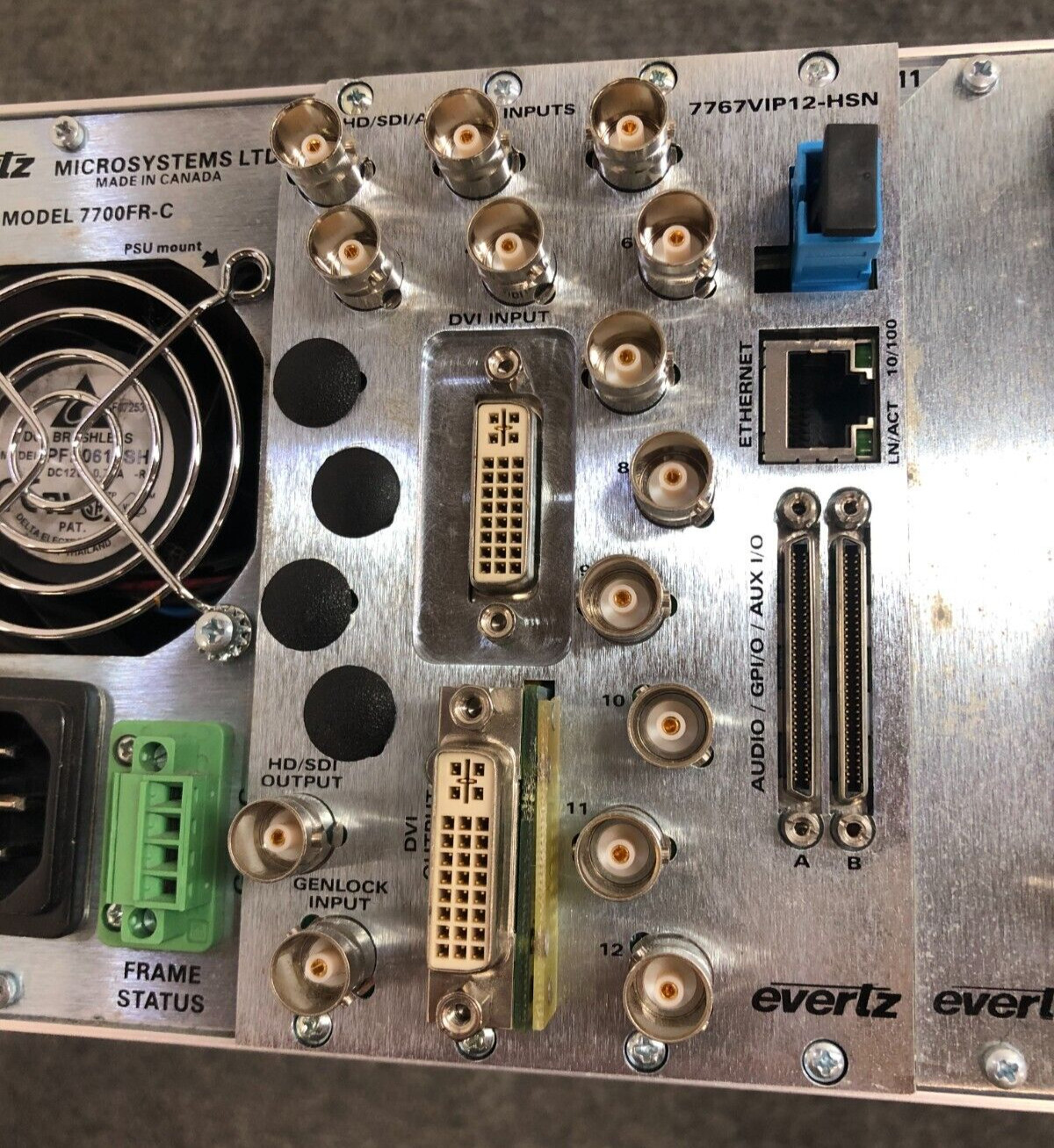 EVERTZ 7700FR-C Multiframe Controller with Modules and Power Cord