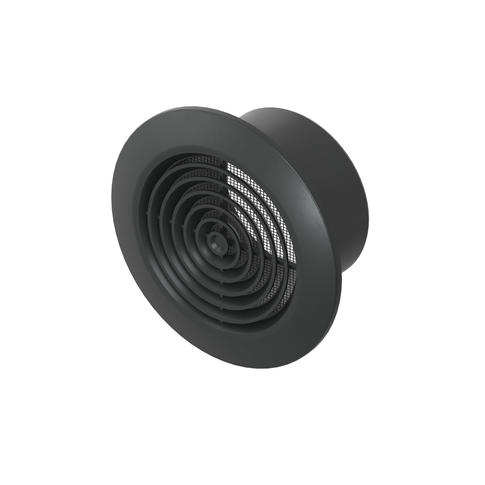 Awenta 4" Inch Round Plastic Black Ventilation Grille with Mesh - Intake, Exh...