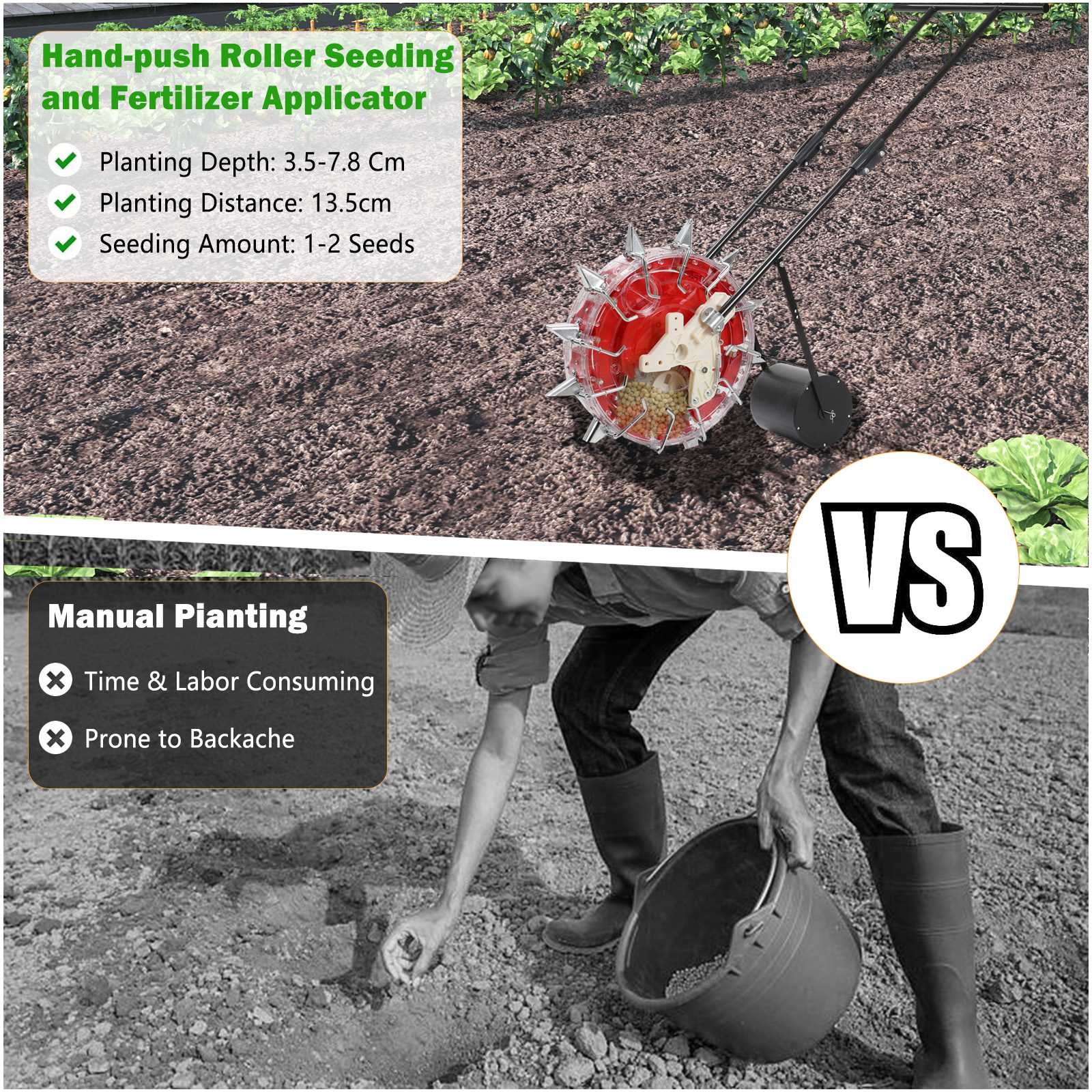 Hand Push Roller Soy Corn Carousel Precision Seeding Tool Manual Seeder Machine