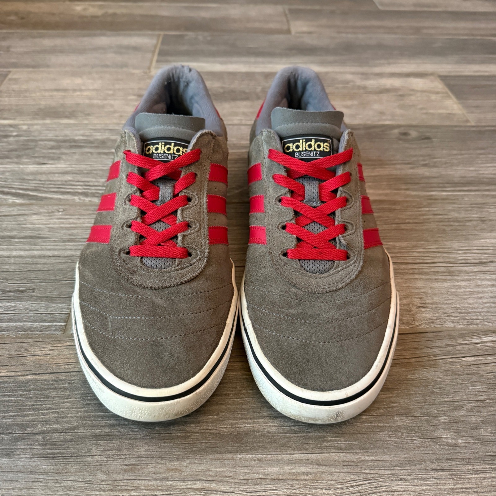 Adidas Busenitz Pro Grey Red Suede Skateboarding Sneakers Men's Shoes Size 13