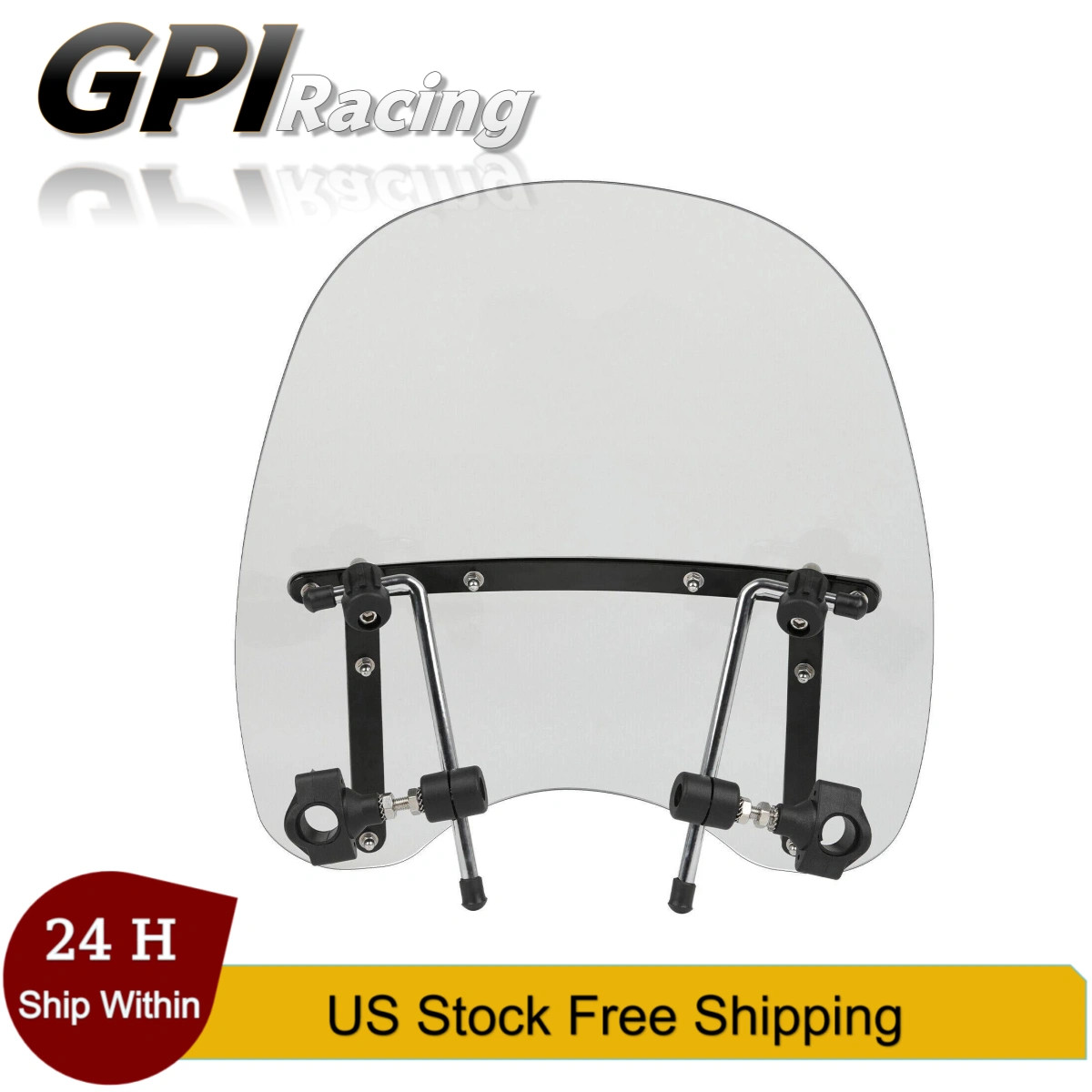 18x16 Inch Smoke Windshield For Yamaha V Star 650 1100 7/8" 1" Handlebars