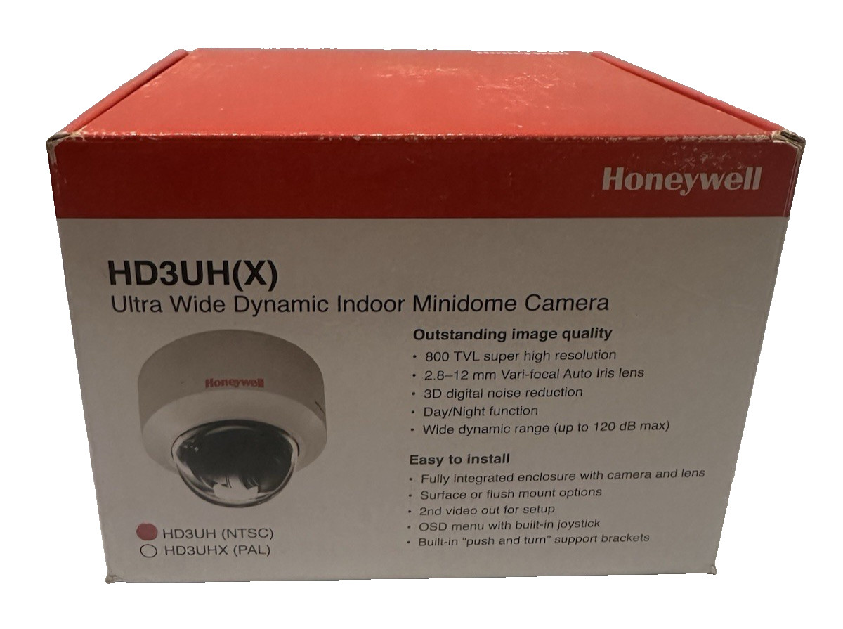 Honeywell HD3UH Ultra Wide Dynamic 800TVL Indoor MiniDome Network Camera New