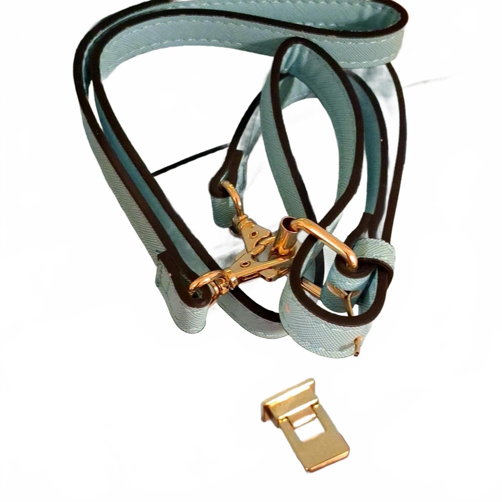 Aldo Light Blue Structured Handbag with Decorative Handle