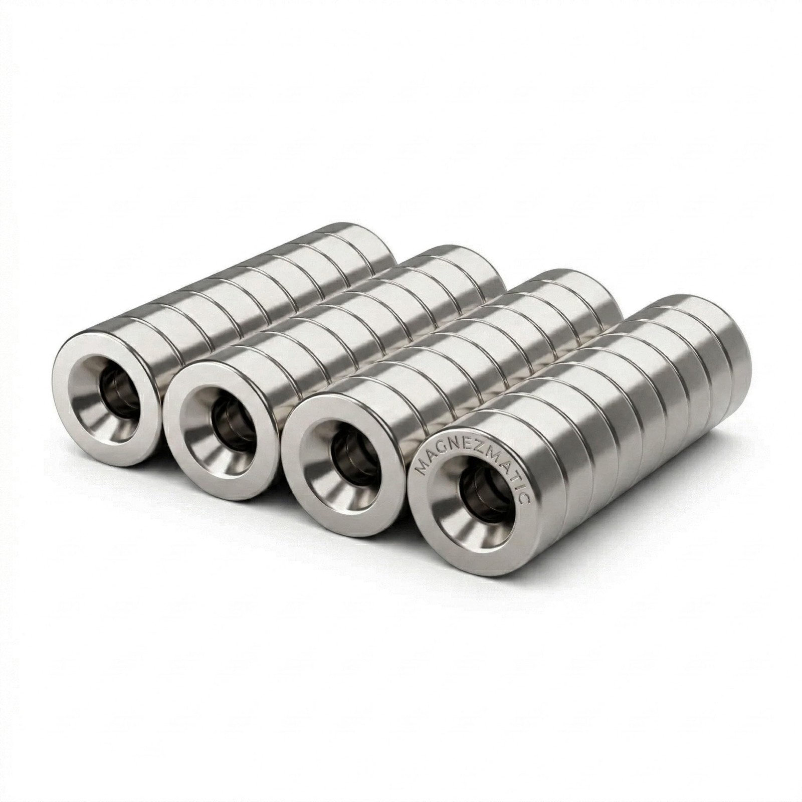 N52 Countersunk Disc Magnets 3/8 x 1/8 inch (10x3mm), 18 Matched N/S Pairs, #...