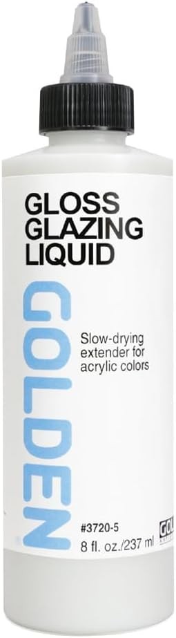 Golden Acrylic Glazing Liquid Gloss - 8 oz Bottle 8 Fl Oz (Pack of 1), White