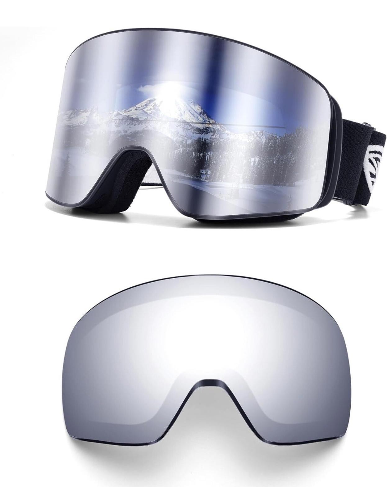 Ski  Snowboard Goggles OTG Anti fog 2 Lens VLT 10% S3