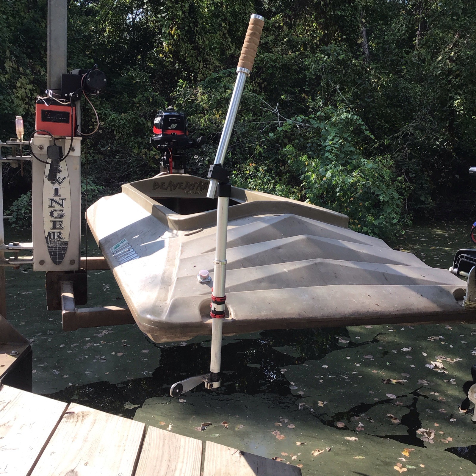 Custom built transducer pole setup Livescope active target laser