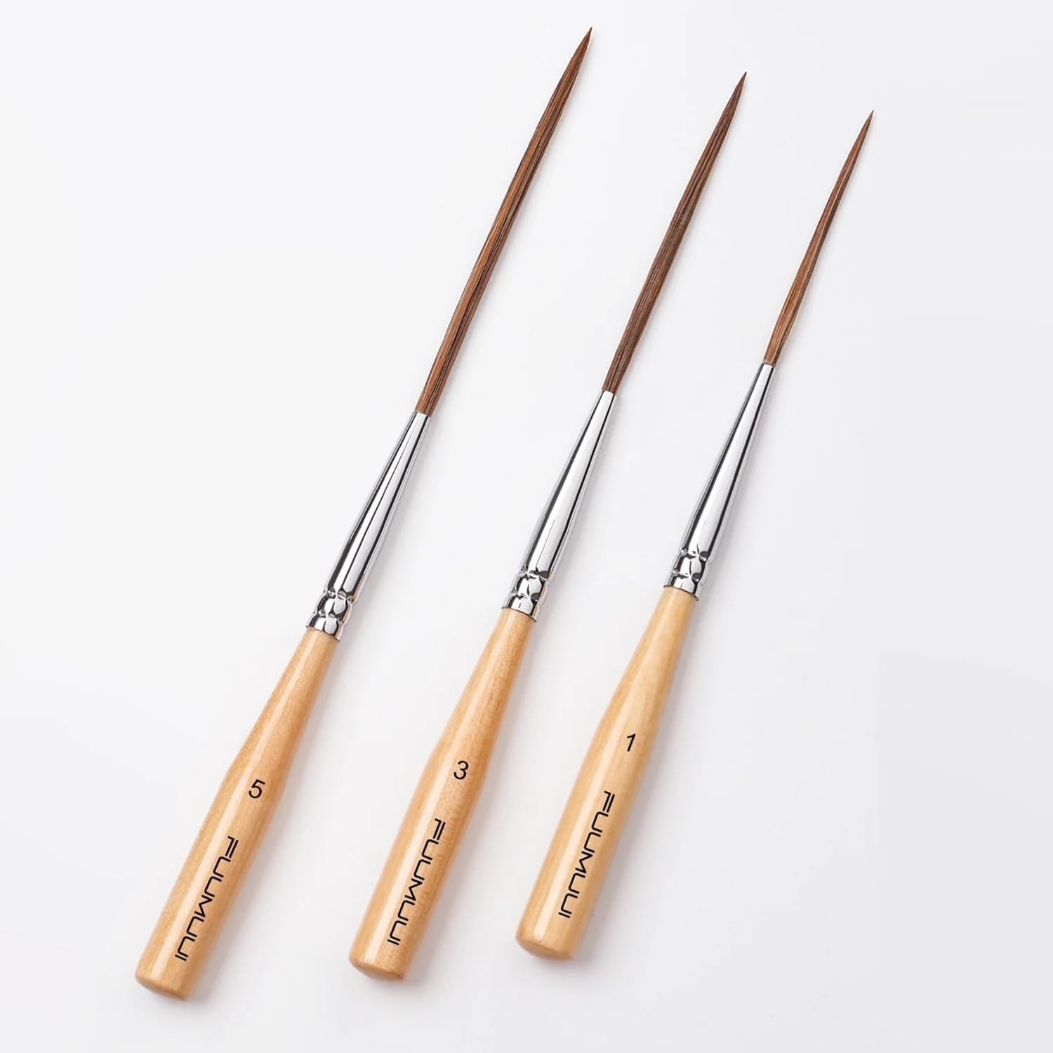 Fuumuui Long Liner Brushes - Artist Grade 3pcs Ox Ear Hair Detail Paint Brush...