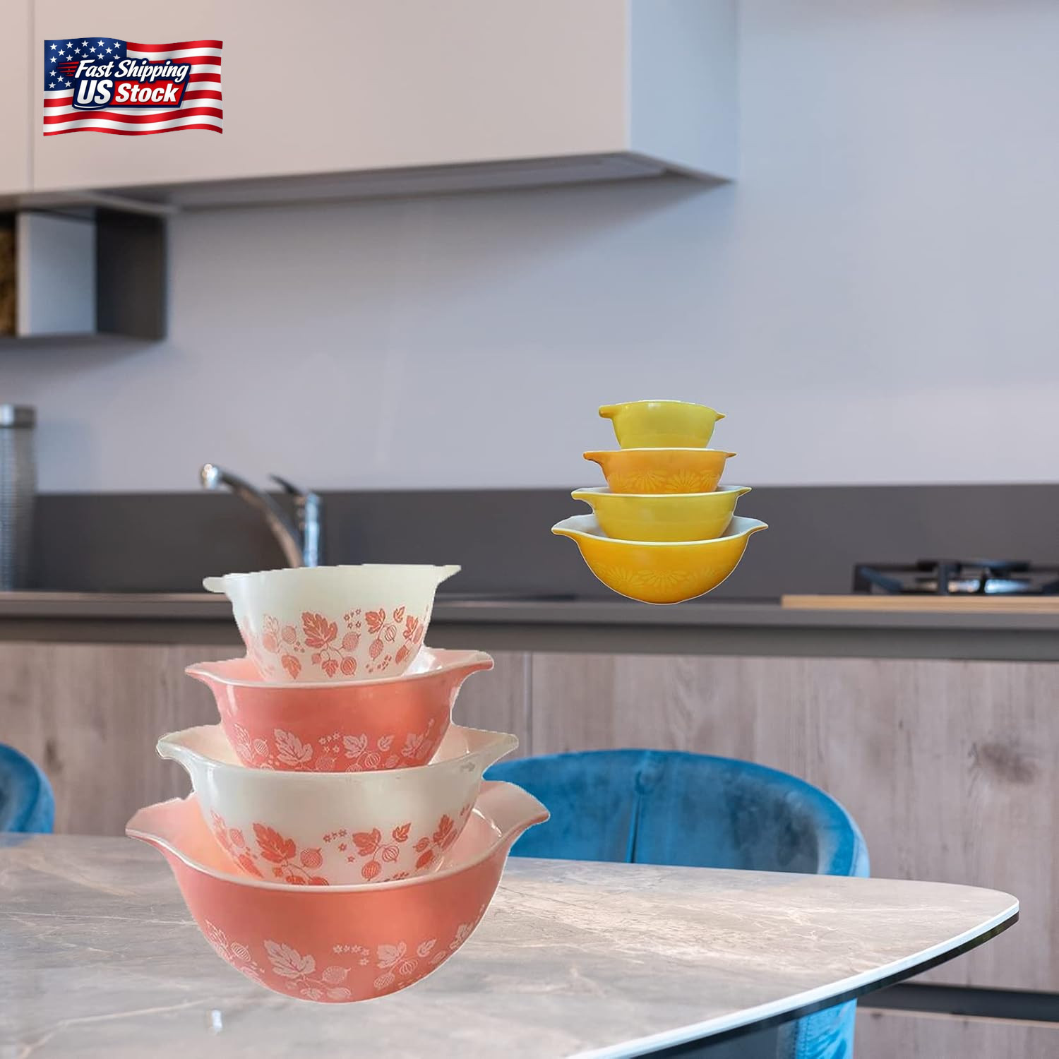 4Pcs Display Stands for Pyrex Mixed Cinderella Bowls, Stacker Stacking Rings for