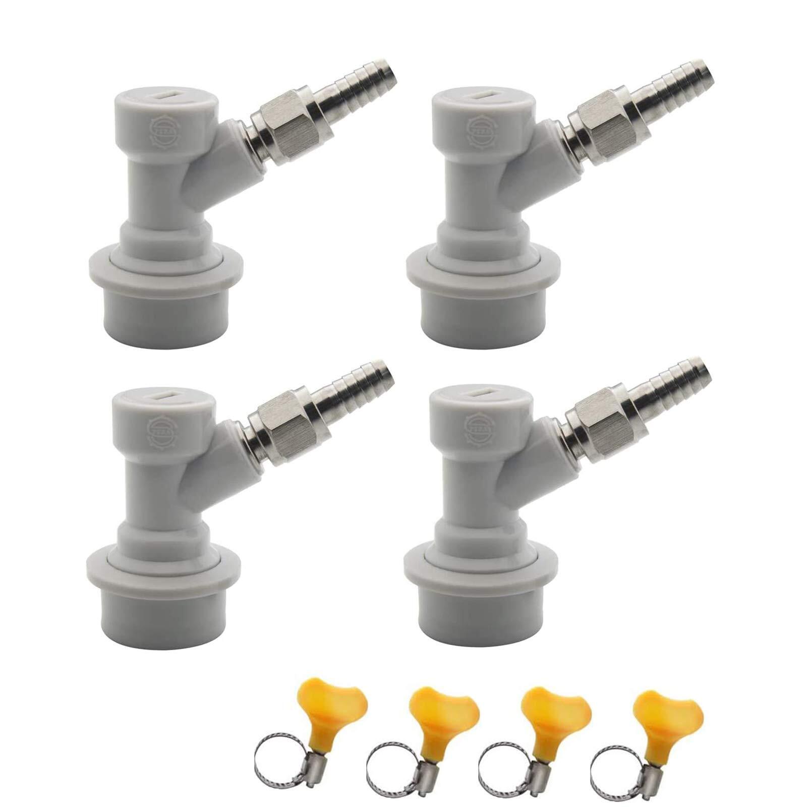 Ball Lock Keg Disconnect Set Gas Quick 1/4 MFL 5/16" Swivel Nuts 4 Pieces