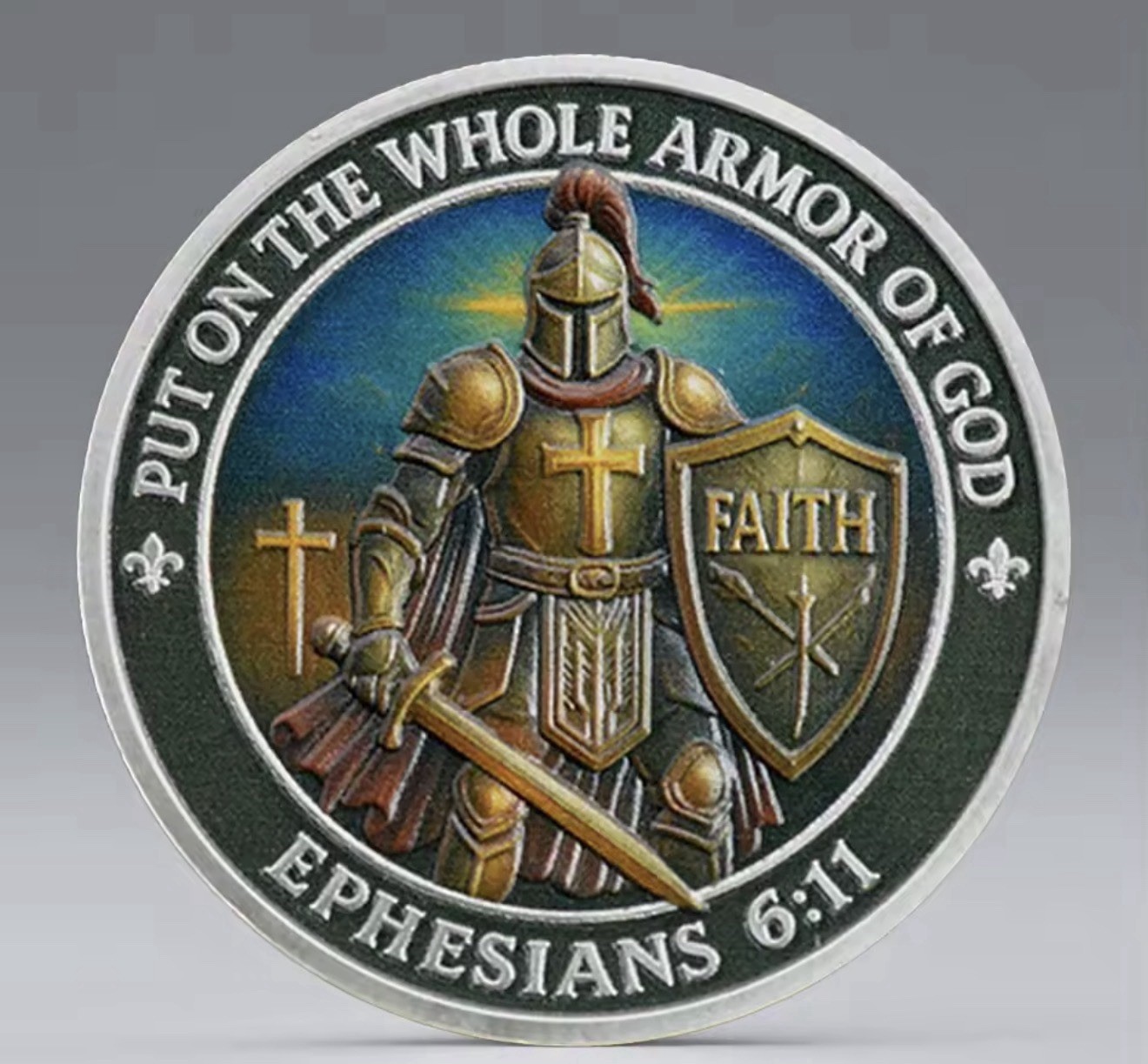 Put on The Whole Armor of God Souvenir Challenge Coin Be Strong in The Lord
