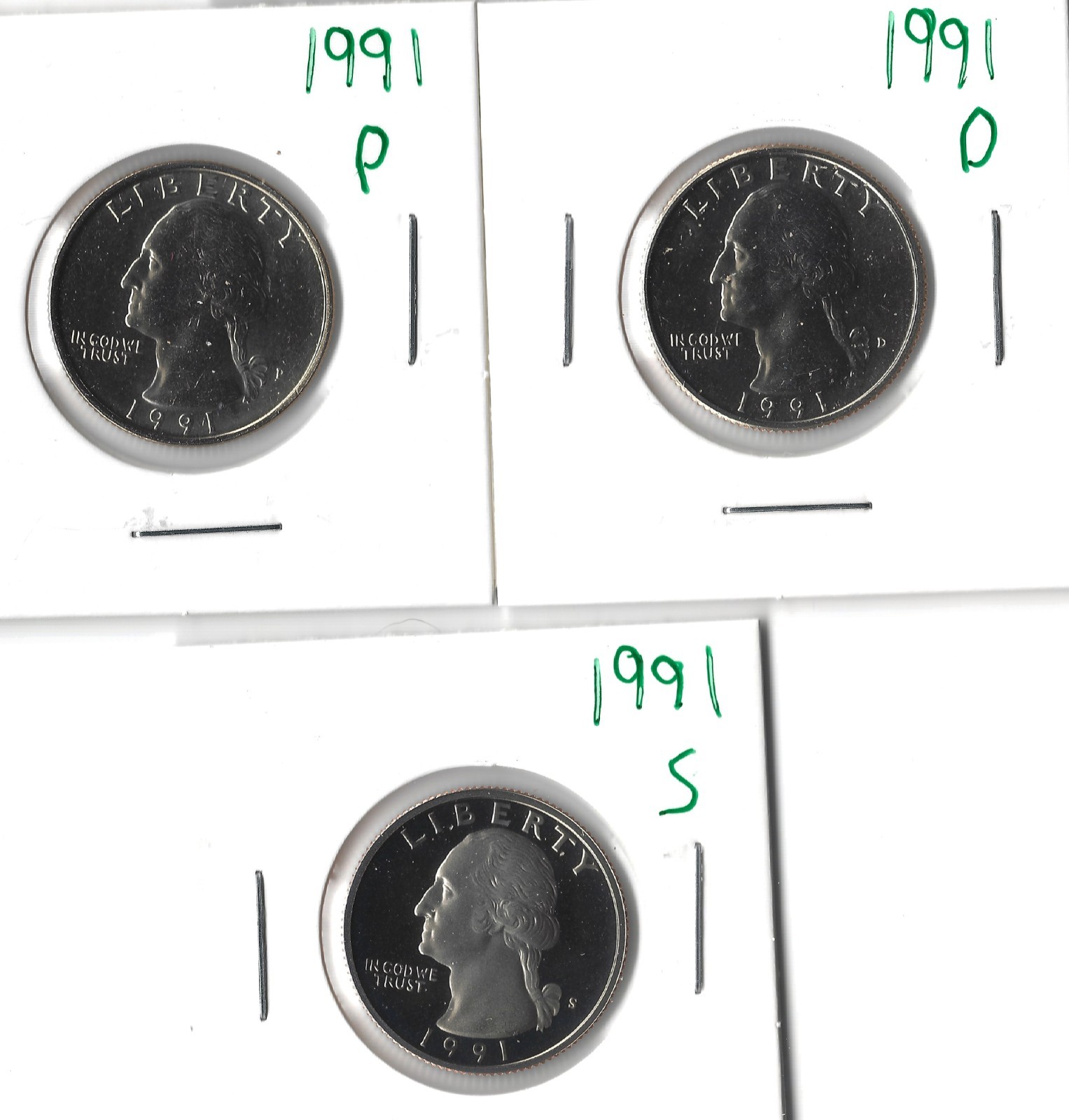 Coin United States 25 Cents (Washington) 1991 KMA164a, From mint and proof sets