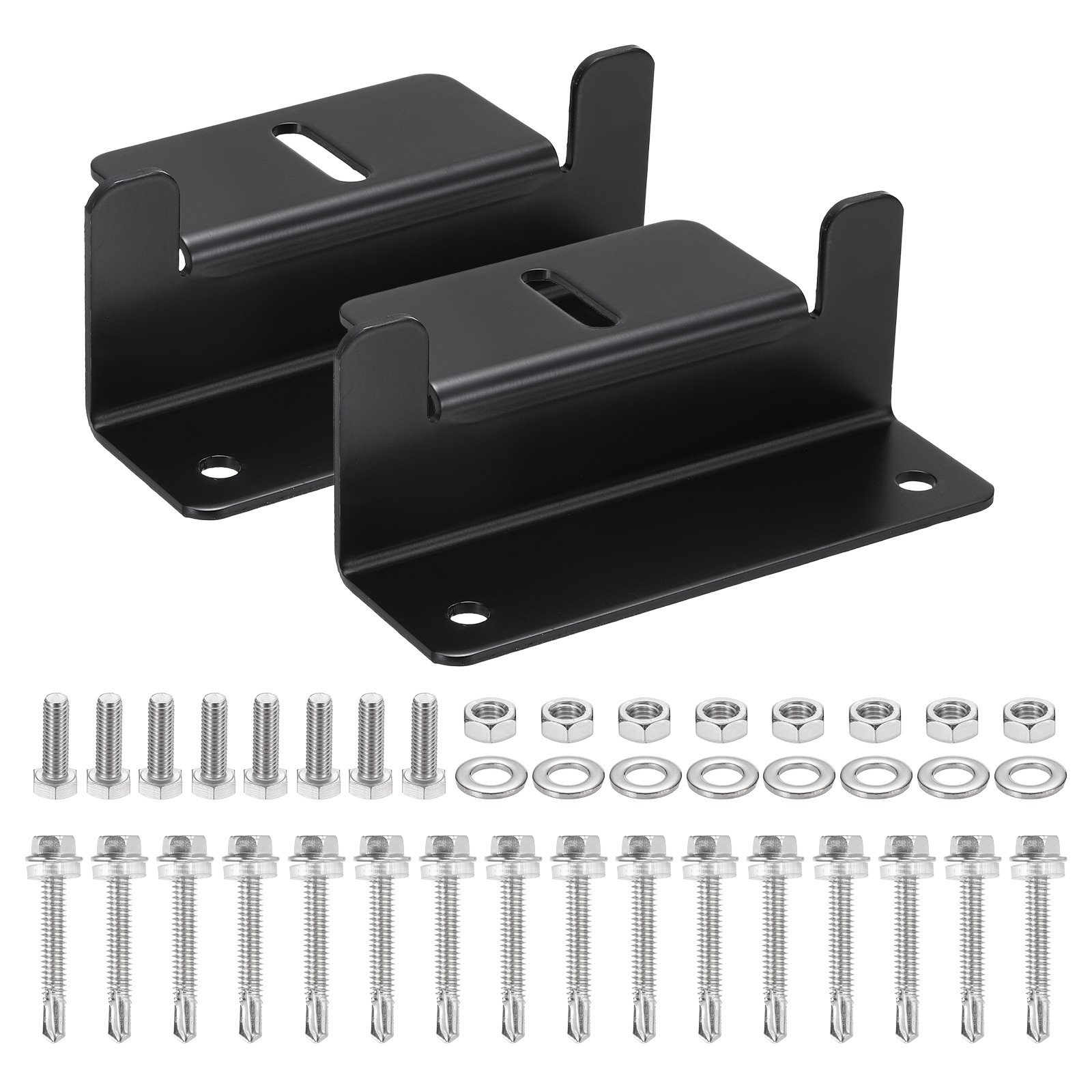 8 Set Solar Panel Mounting Brackets Solar Panel Z Bracket with Screws Black
