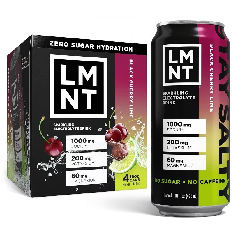 Black Cherry Lime Salt Zero-Sugar Electrolytes Sports Drink - 4pk/16 fl oz
